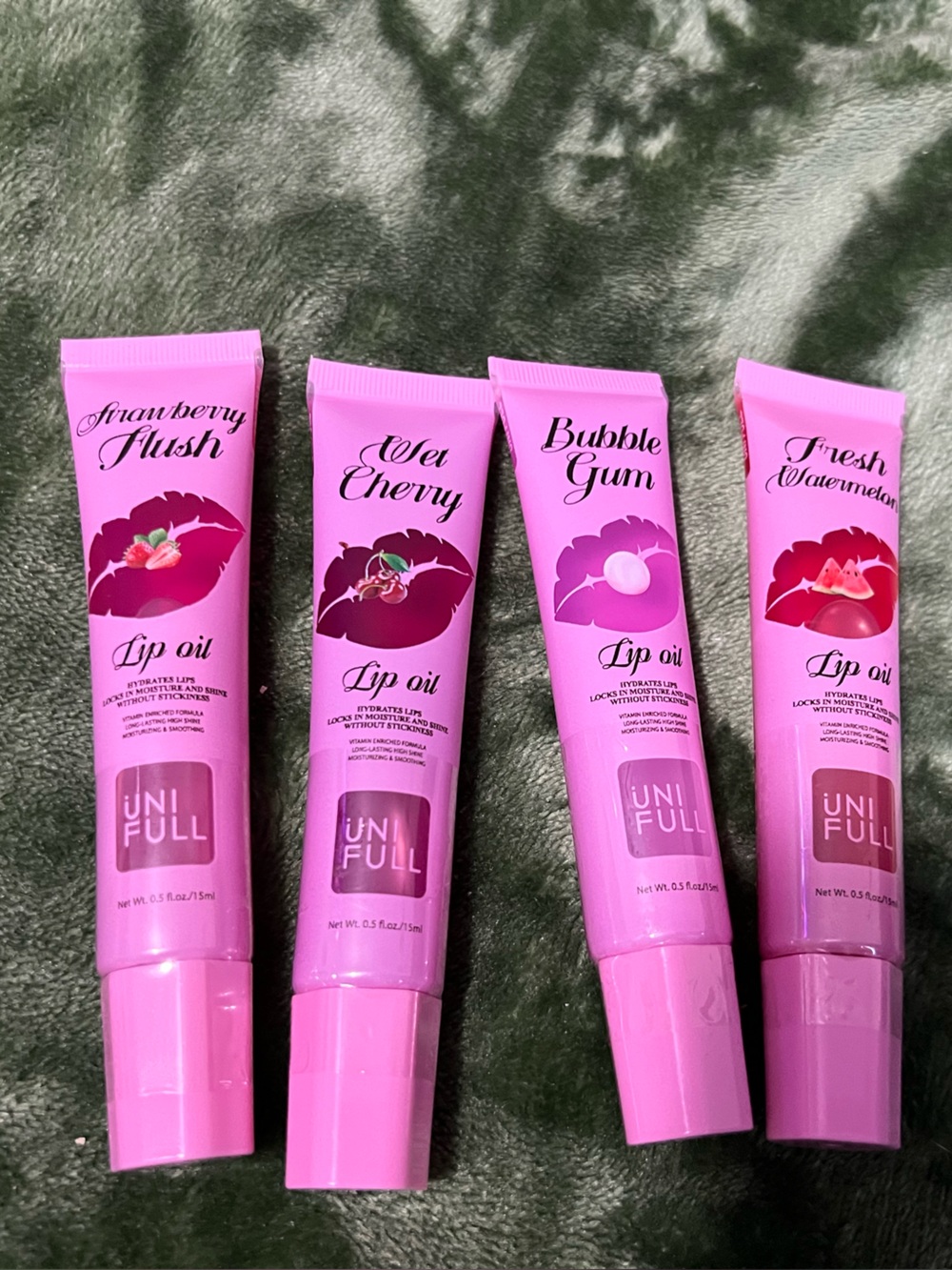 Pink Lip Oil Tubes - Hydrating Lip Gloss (Set of 4)